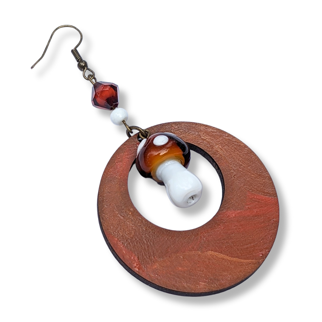 Autumn Woods Rust Orange Hoop Earrings