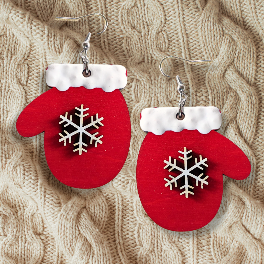 Cozy Christmas Mitten Earrings