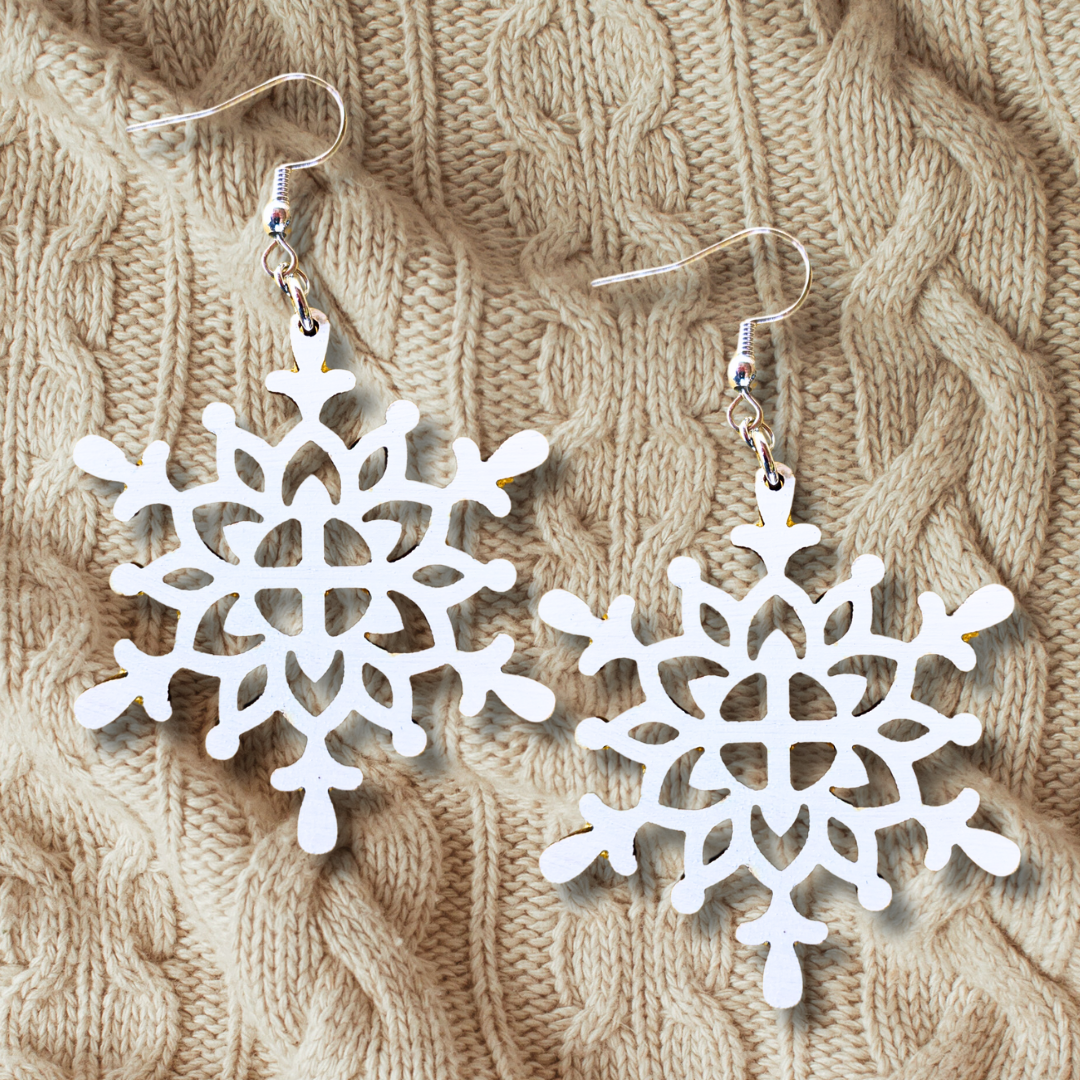 Cozy Christmas Snowflake Earrings