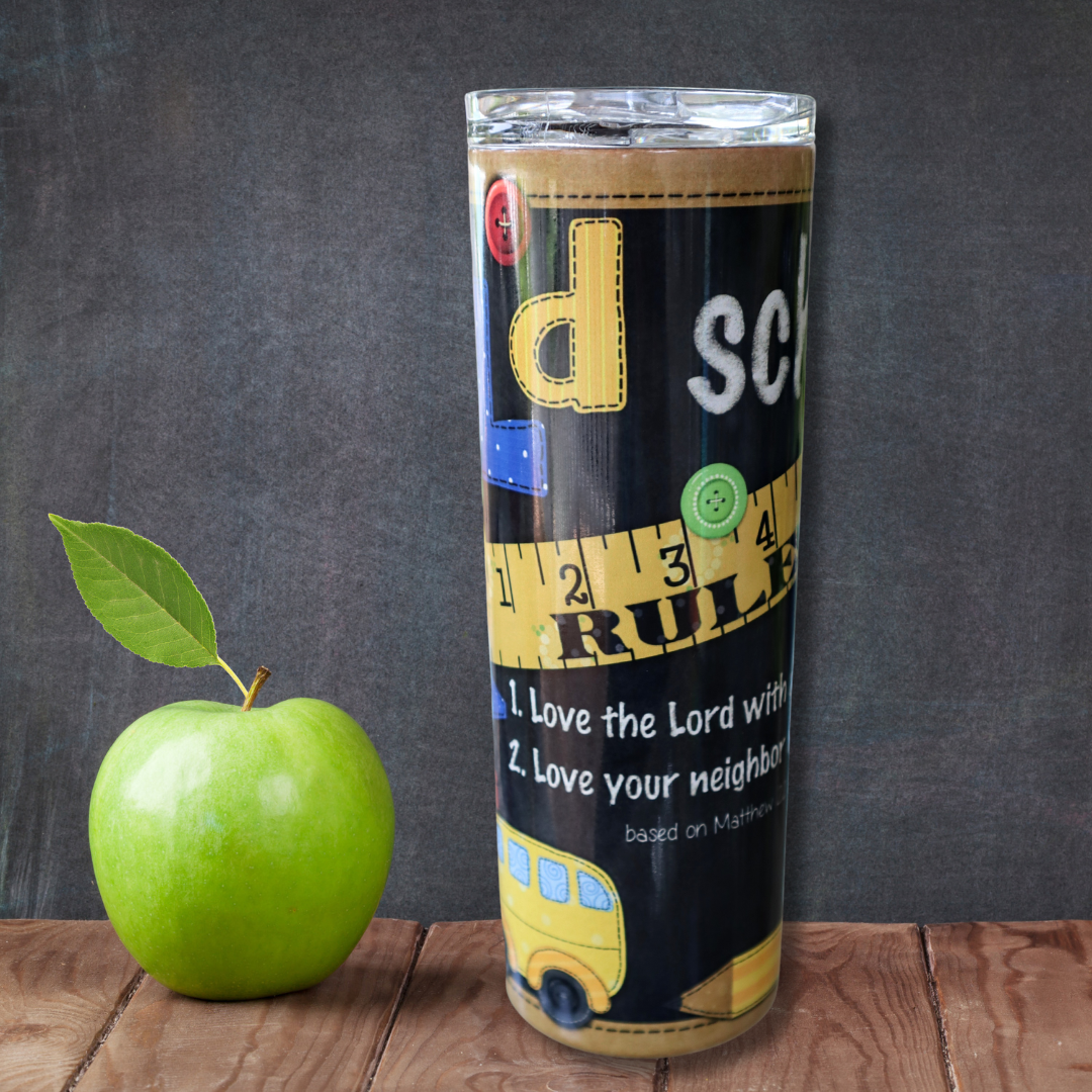 20 oz Old School Rules Scriptures Tumbler