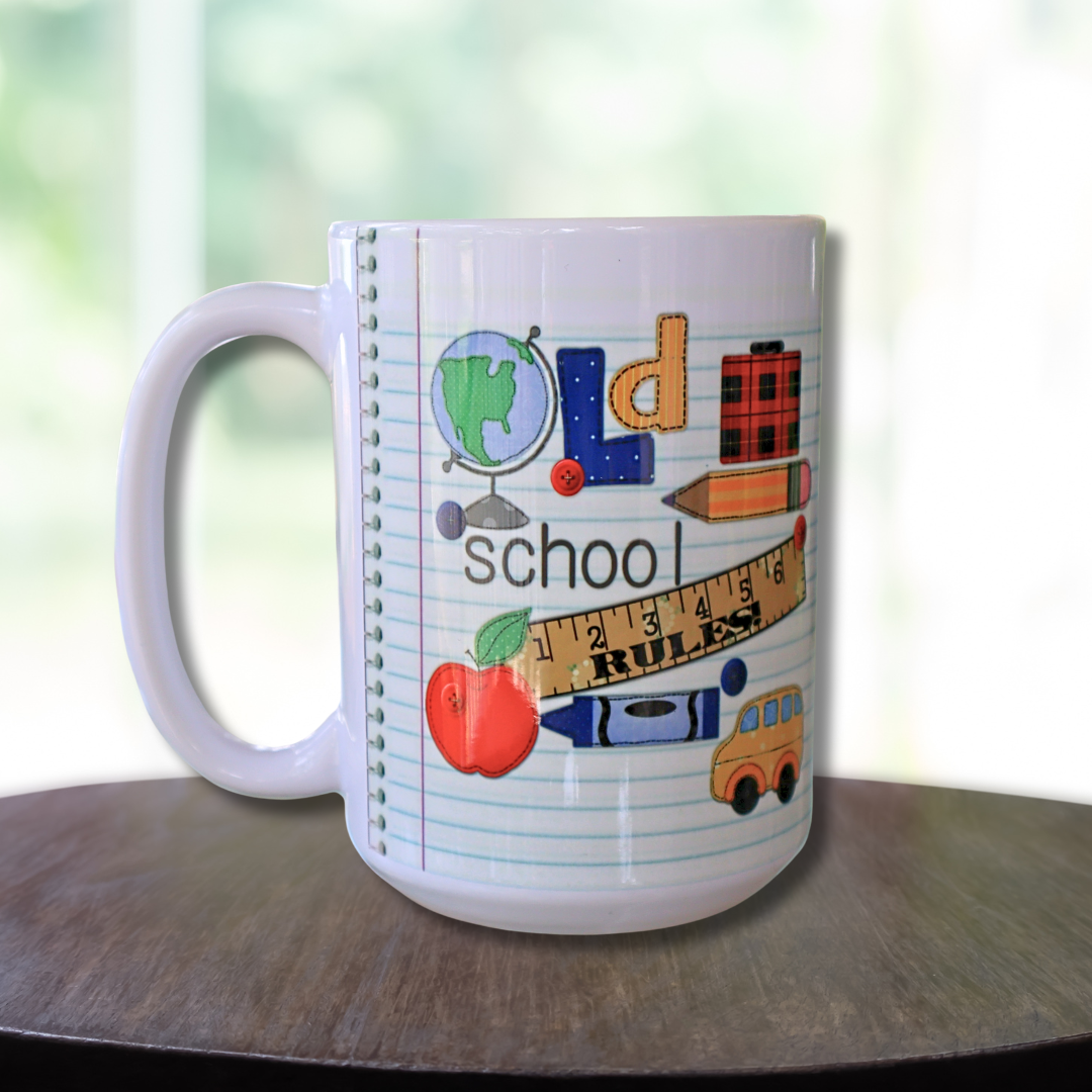 15oz Old School Rules Coffee Mug