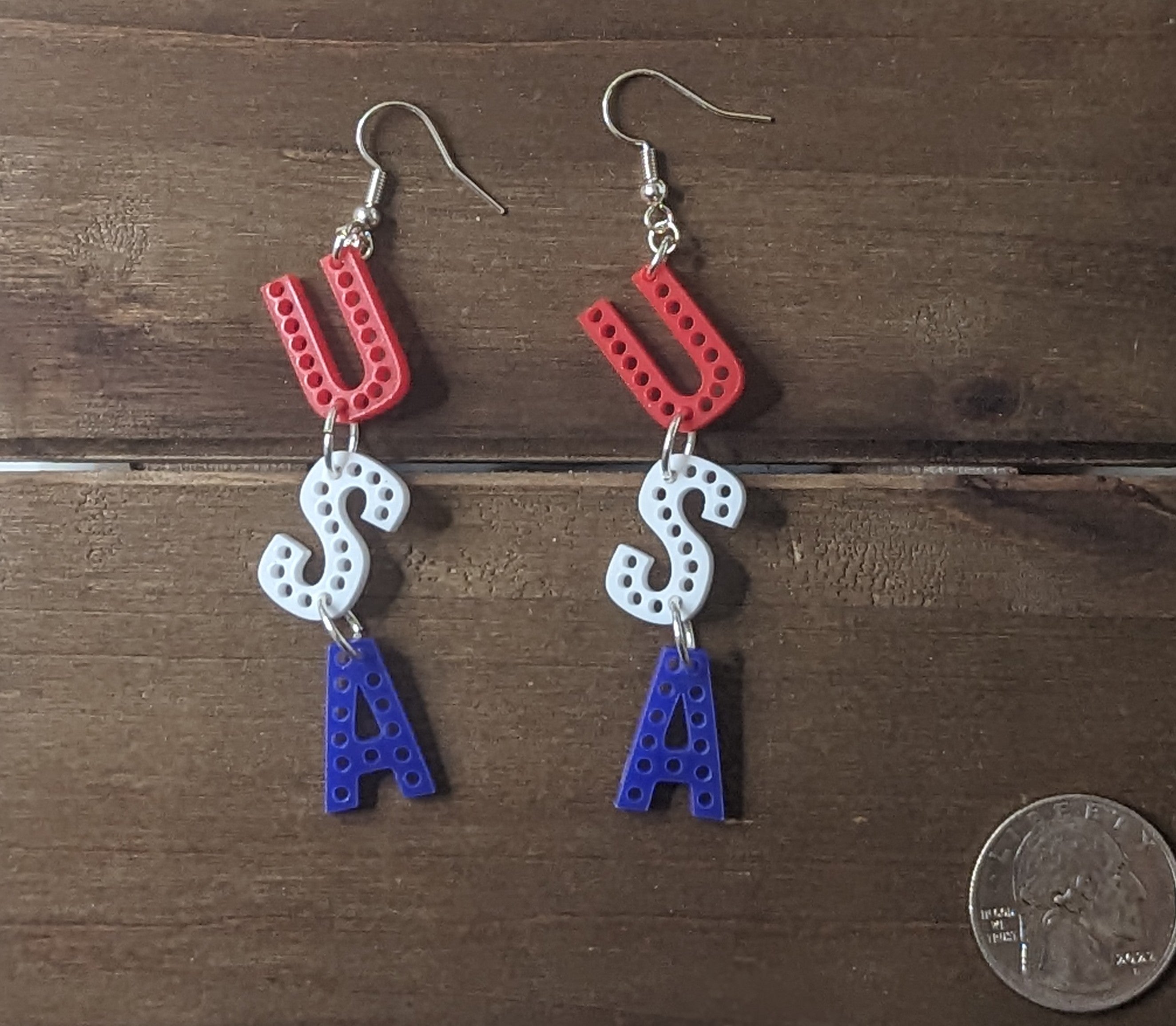 USA Dangle Acrylic Earrings