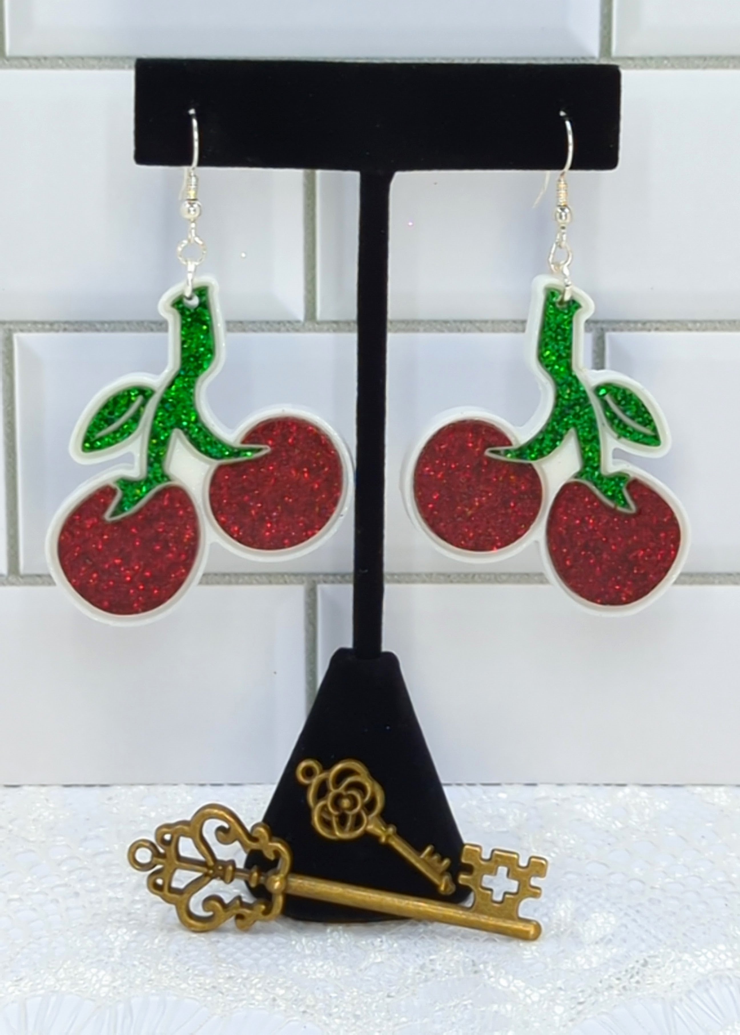 Cherry Resin Earrings