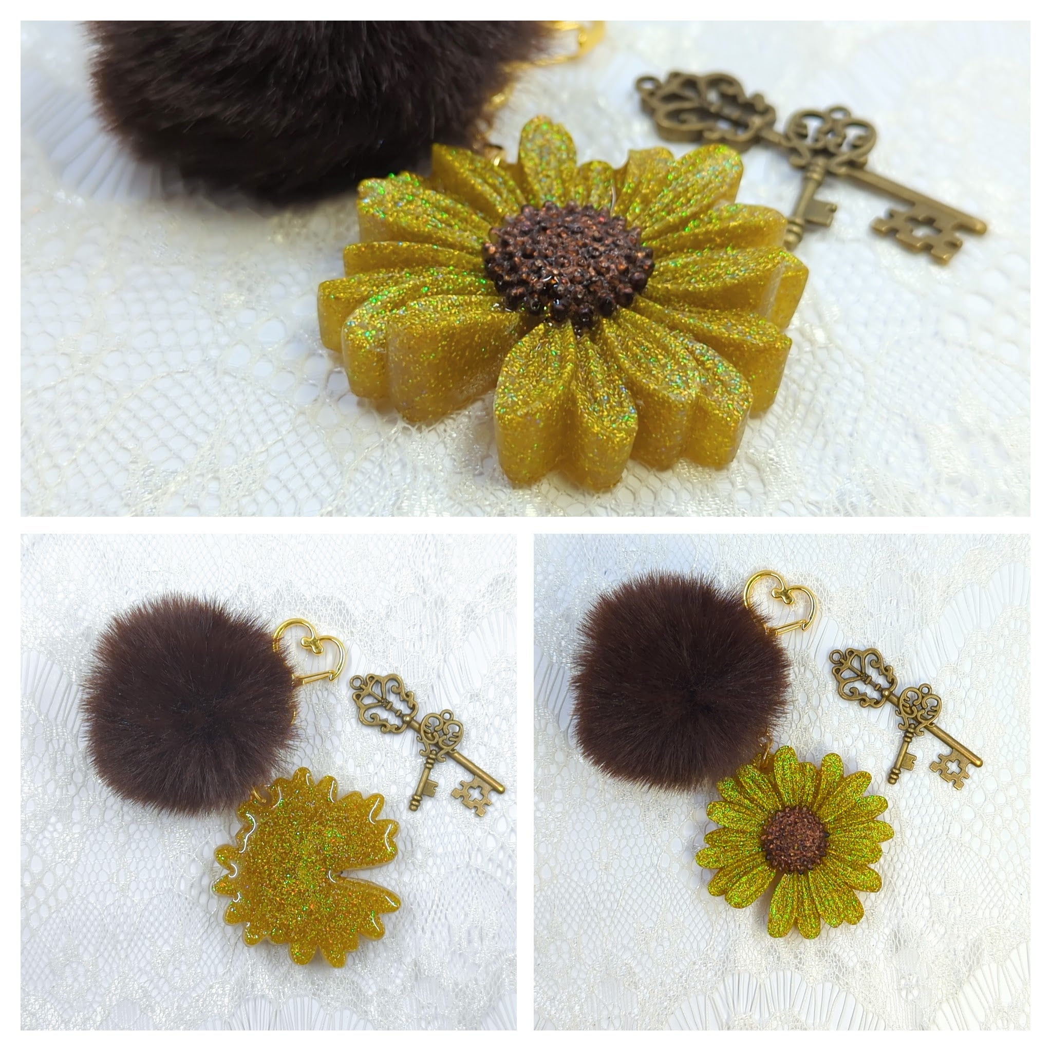 Daisy Resin Keychain (Sunflower)