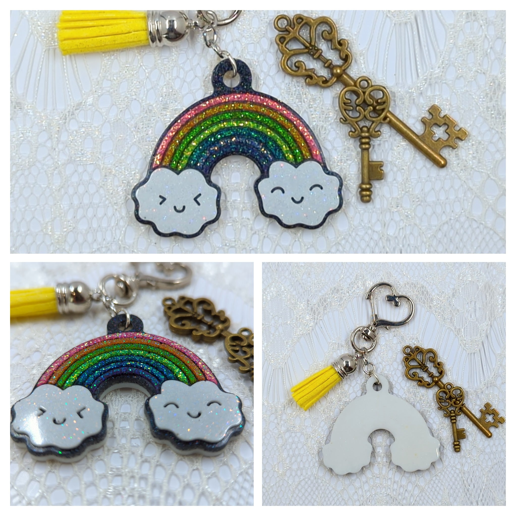 Small Rainbow Resin Keychain