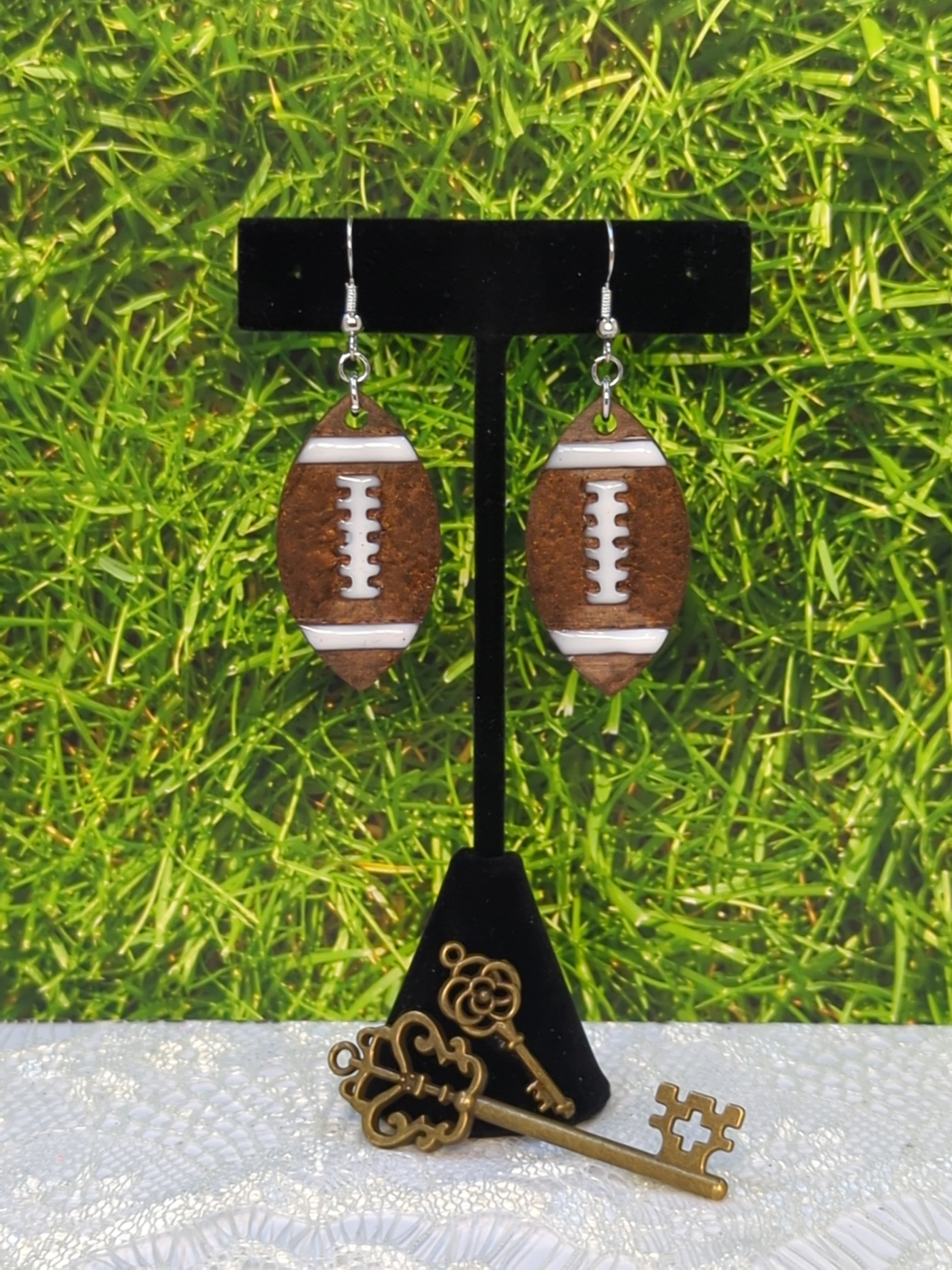 Football Resin Earrings (Non-Glitter)